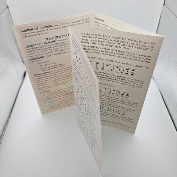 MB Yahtzee Score Pad Sheets 1975 Board Game Replacement Piece Vintage Rules - Picture 7 of 8